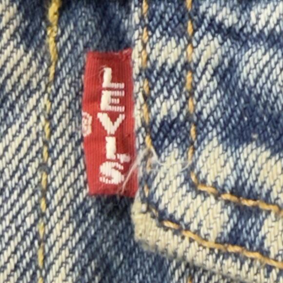 Levi’s Premium Denim Trucker Jacket Mens M Gray/Blue Colorblock Big E Distressed - Picture 4 of 12